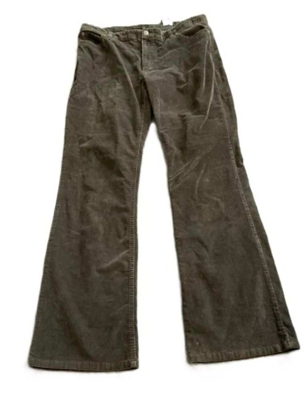 EDDIE BAUER Sage Green Corduroy Boot-Cut Pants Womens 14 Long